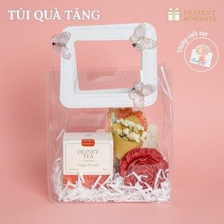Set quà tặng "Mộng Tuyền" túi cao cấp gồm khăn gấu, buộc tóc, trà thảo mộc tặng người thương Set03