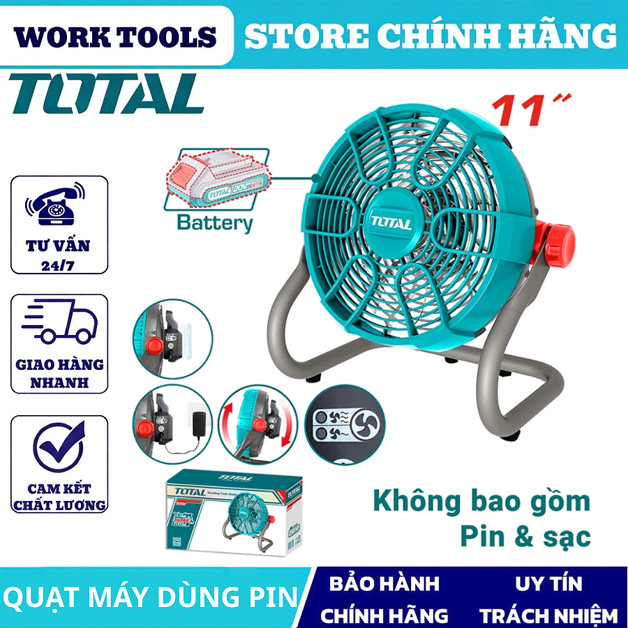 TOTAL Quạt máy dùng pin 20V TFALI2002  (Cam kết Chính Hãng 100%)