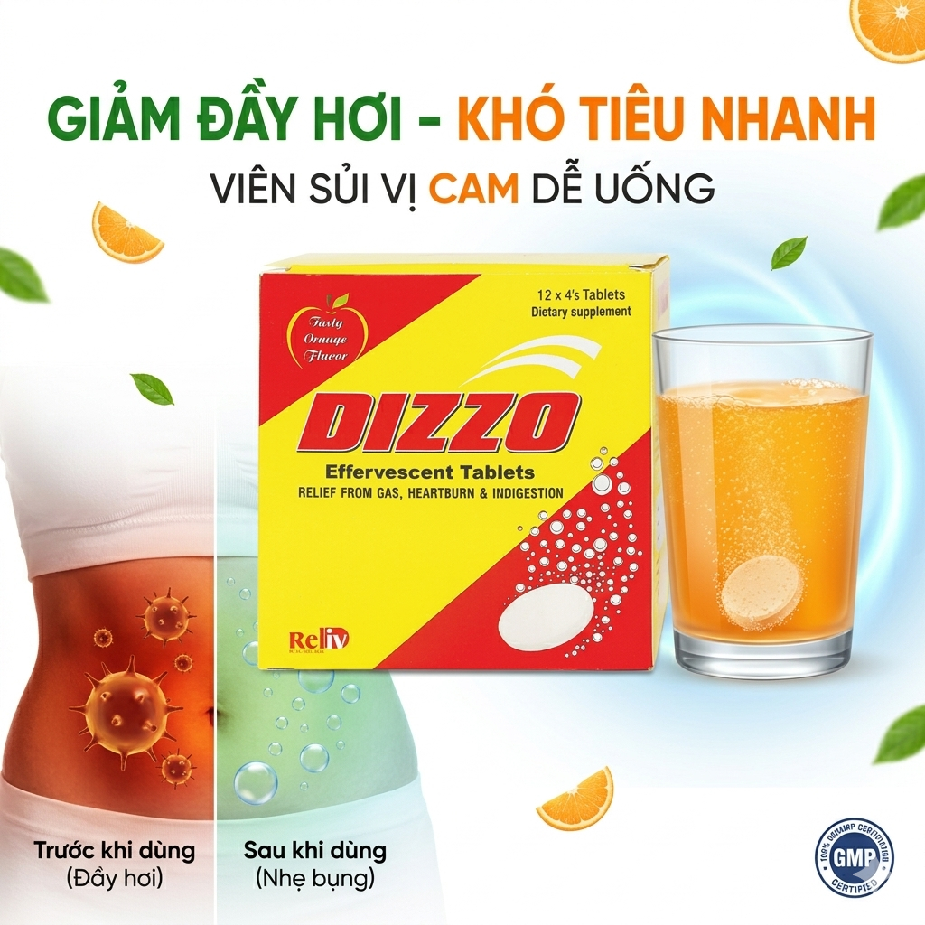 Viên Sủi Hỗ Trợ Tiêu Hóa Dizzo
