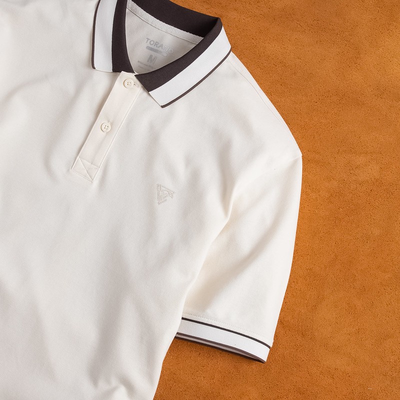 Áo Polo trơn VERSATILE POLO TORANO bo kẻ in logo ngực thanh lịch, trẻ trung FSTP049 | BigBuy360 - bigbuy360.vn