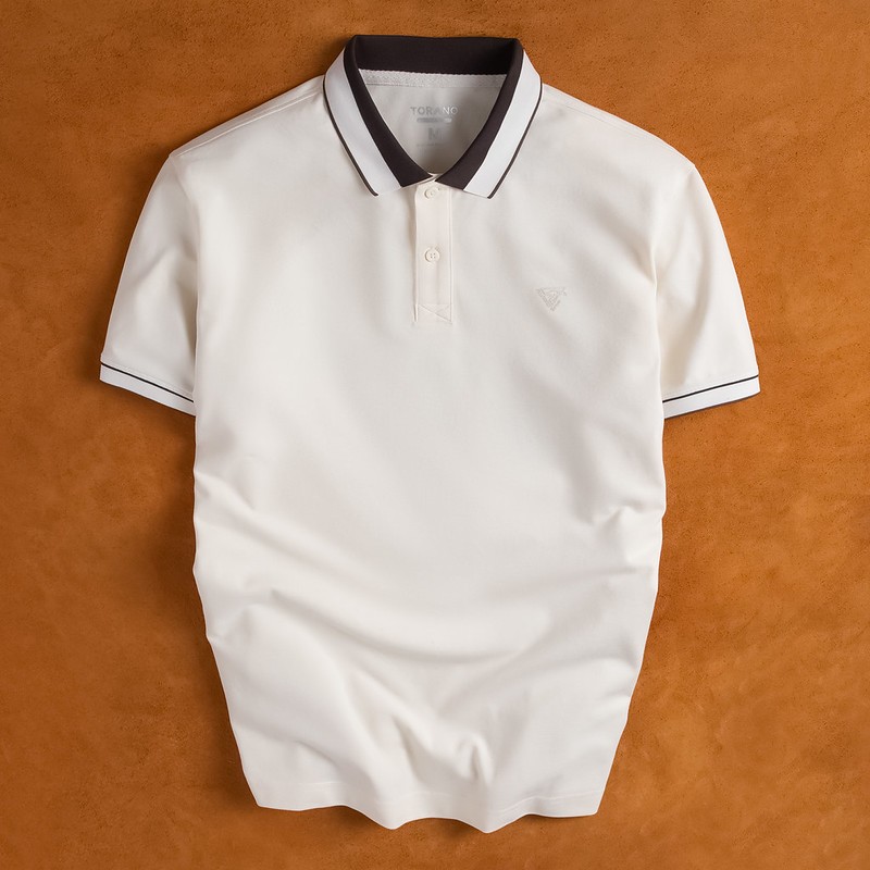 Áo Polo trơn VERSATILE POLO TORANO bo kẻ in logo ngực thanh lịch, trẻ trung FSTP049 | BigBuy360 - bigbuy360.vn