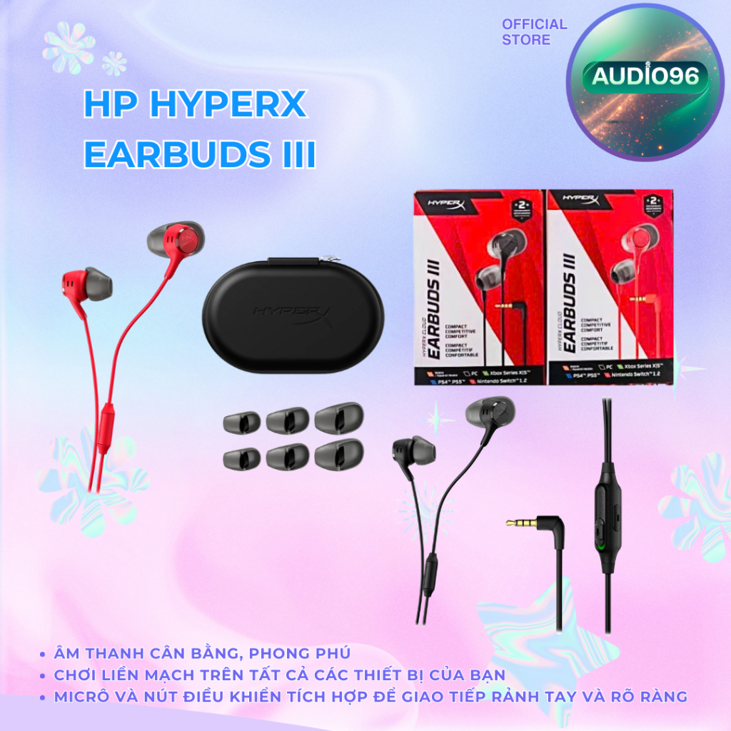 [HOT] Tai nghe HP HyperX Cloud Earbuds III 3.5 / Earbuds III S typeC