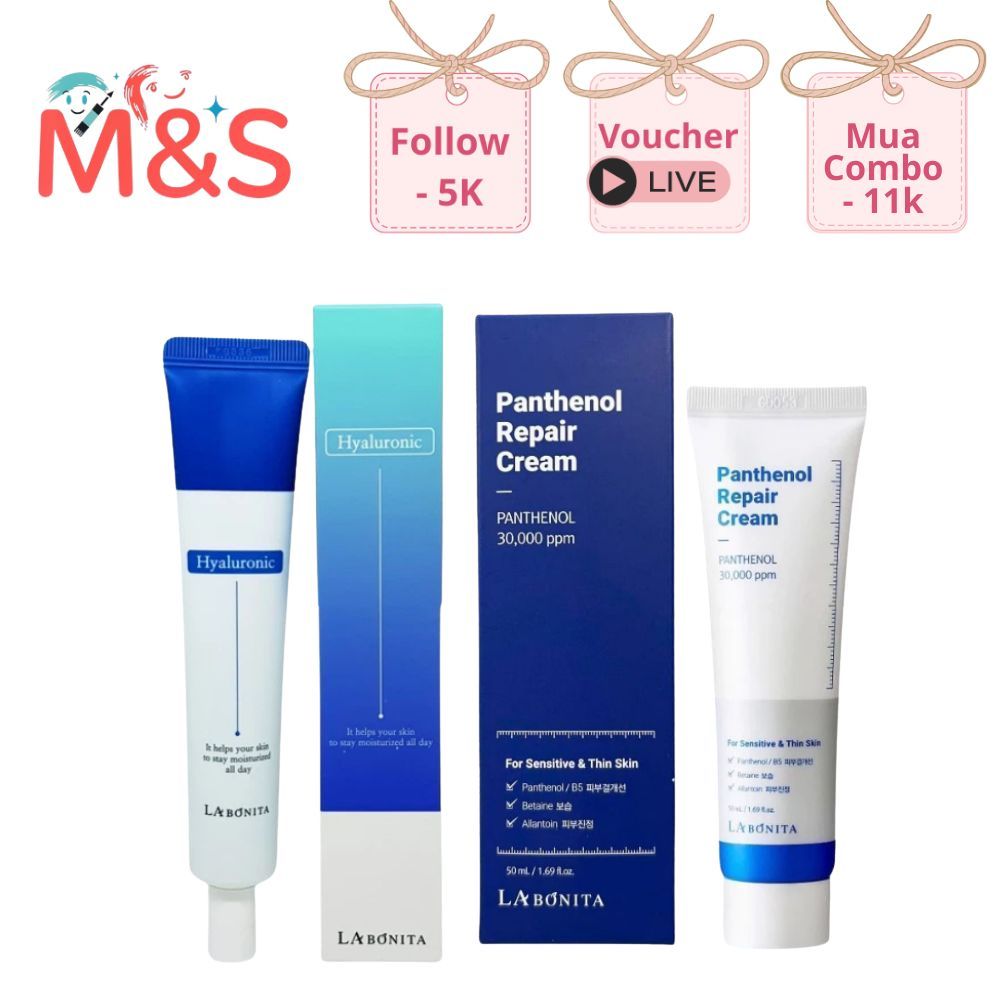 Kem dưỡng ẩm LABONITA B5 PANTHENOL, HYALURONIC ACID HA cream phục hồi cấp ẩm da