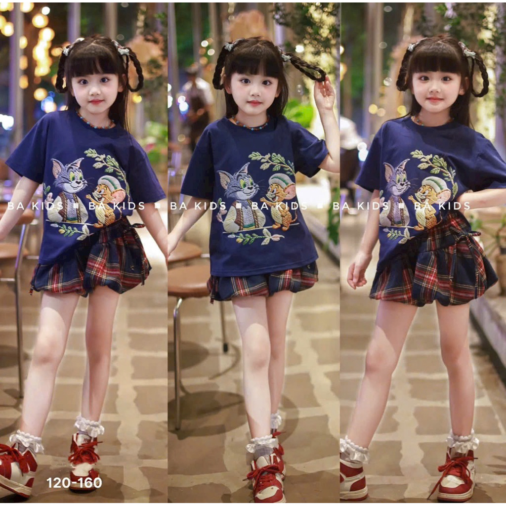 sét bộ tôm jery quần kẻ bí 120-160