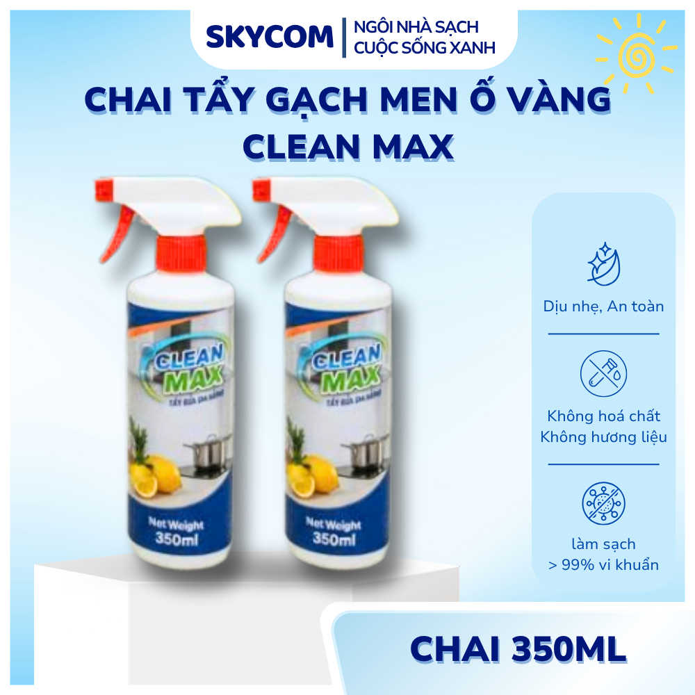 Chai tẩy gạch men ố vàng CLEAN MAX 350ml - Dung dịch tẩy gạch men CLEAN MAX làm sạch mọi vết bẩn cứn