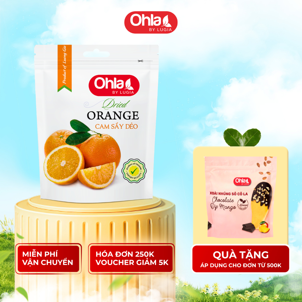 Cam Sấy Dẻo Ohla 100g - Trái Cây Tươi Tự Nhiên Được Tuyển Chọn Kỹ Lưỡng