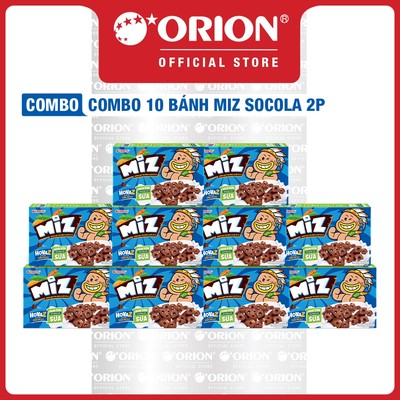 Combo 10 Hộp Bánh Quy Ăn Sáng Toonies Miz Socola 2P (2 Gói/Hộp)