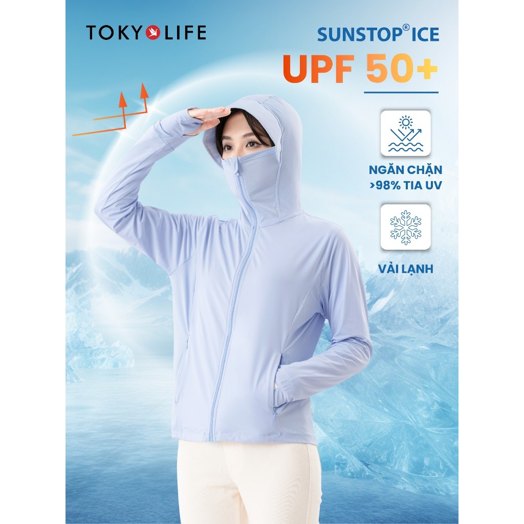 Áo khoác chống nắng nữ TOKYOLIFE SunStop Ice siêu mát lạnh thoáng khí có mũ rộng vành 40000092 | BigBuy360 - bigbuy360.vn