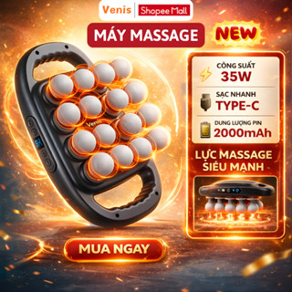 Máy Massage Cầm Tay MEGUN 16 Đầu, 9 Chế Độ 9 Cấp Độ Pin Sạc 2000mAh, Thư Giãn Toàn Thân