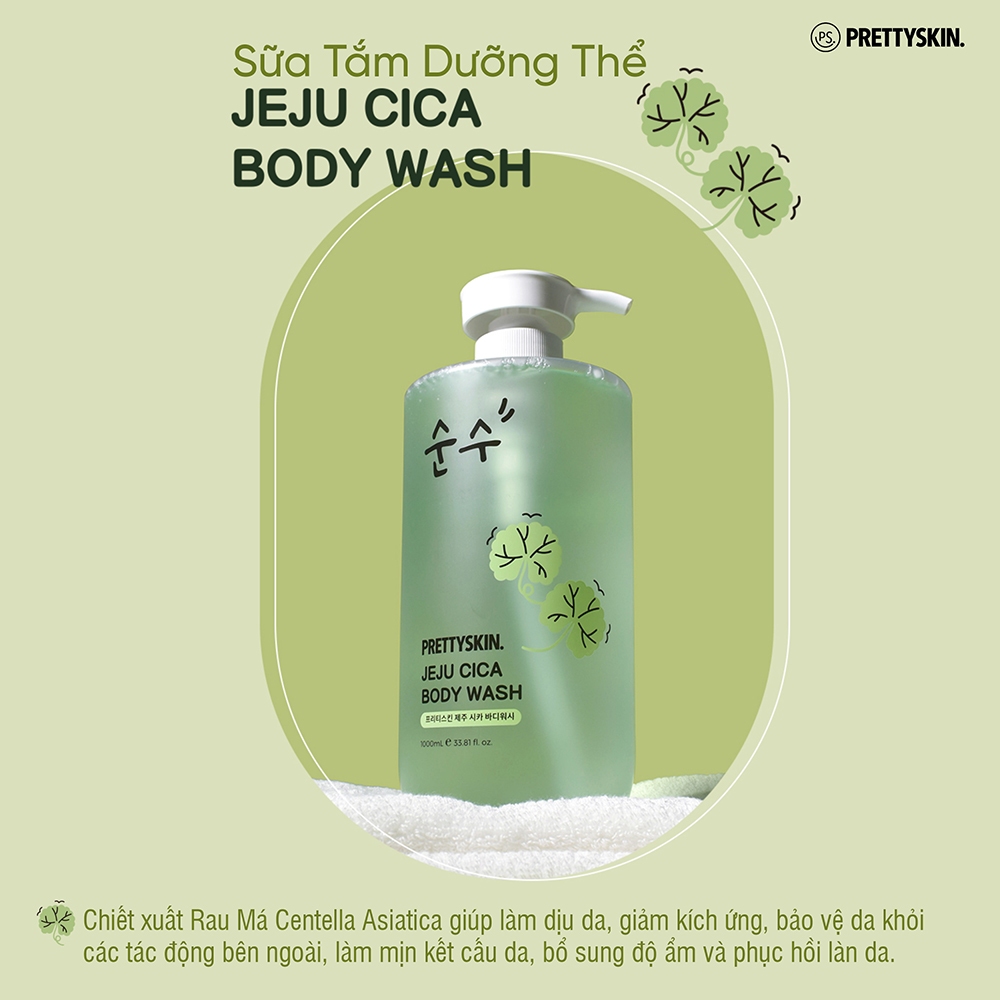 Sữa Tắm Body Wash Prettyskin Jeju cica
