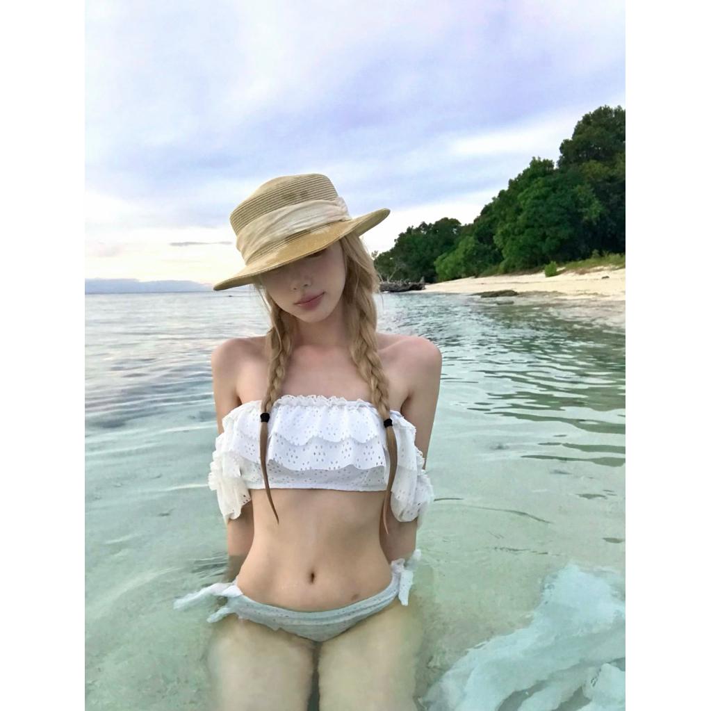 Set bikini 2 món phối bèo tầng trễ vai CHIYO.SG phong cách gợi cảm đi biển S191 | BigBuy360 - bigbuy360.vn