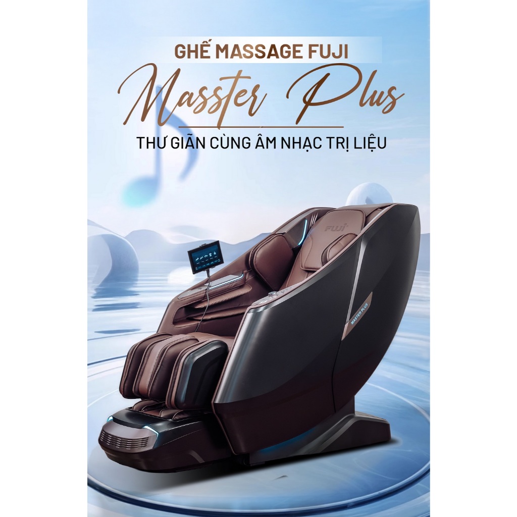 GHẾ MASSAGE FUJI MASTER PLUS CHÍNH HÃNG CAO CẤP ĐƯỜNG RAY THẲNG I-OPEN FLEXIABLE TRACK