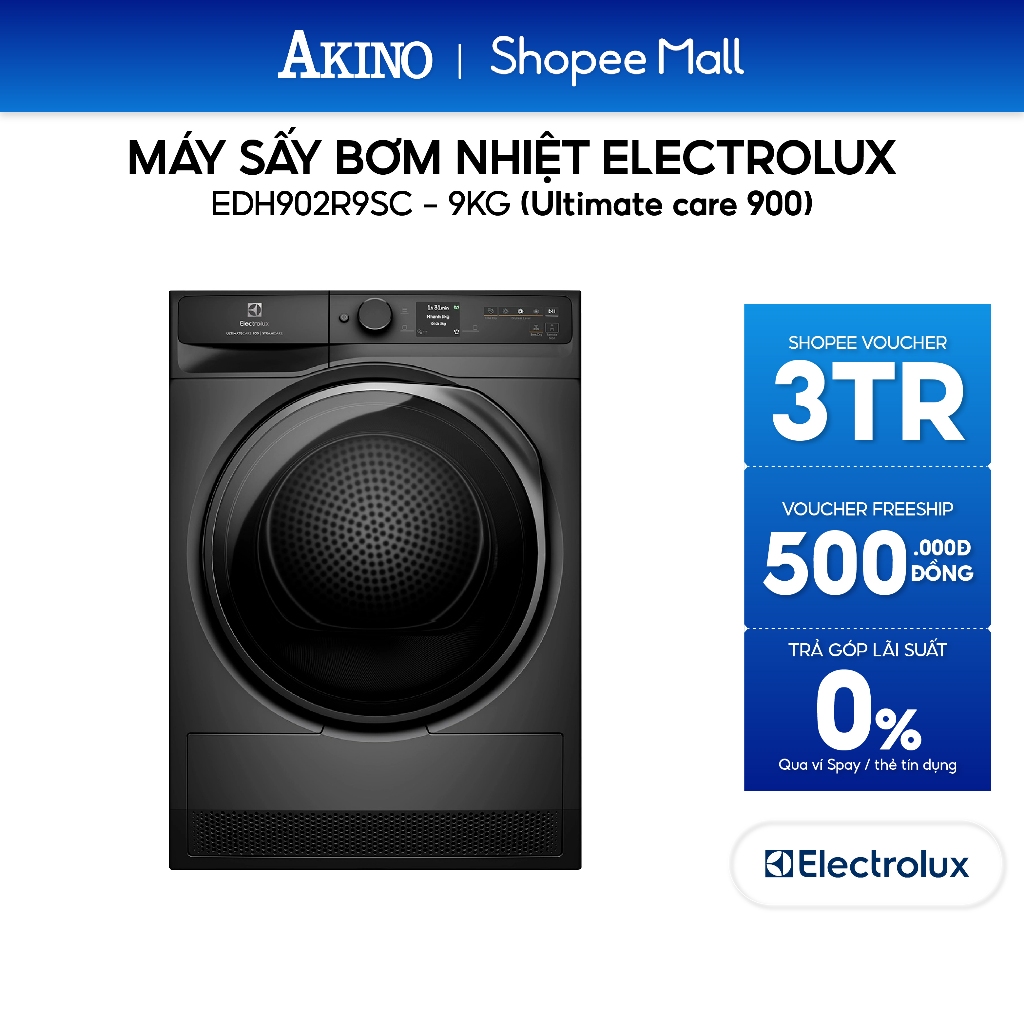 Máy sấy bơm nhiệt Electrolux UltimateCare 900 Inverter 9KG EDH902R9SC - Hàng Chính Hãng