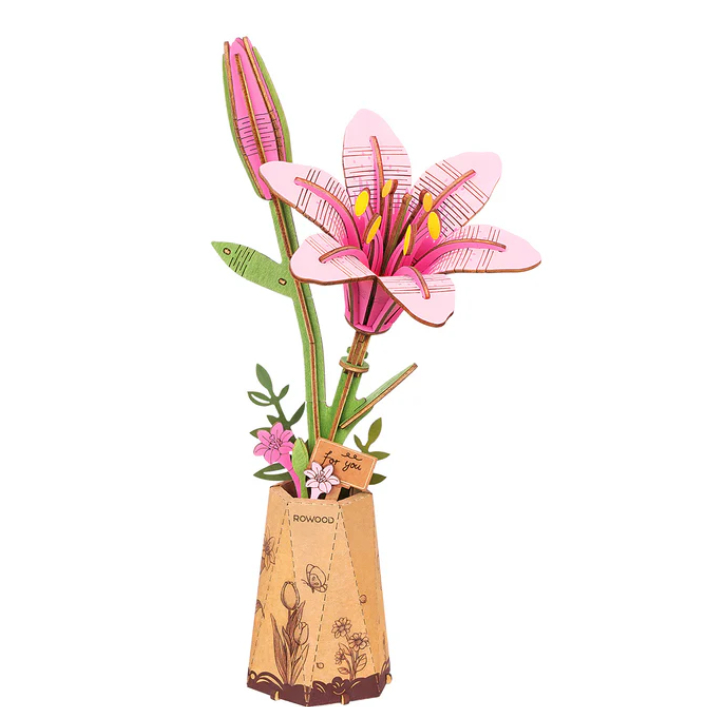 Rowood Pink Lily - Mô Hình Lắp Ráp Gỗ 3D