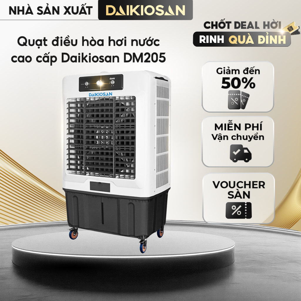 Quạt Điều Hòa Hơi Nước Daikiosan DM205 Công Nghệ Khử Mùi Diệt Khuẩn Có Kèm Đá Khô  – Hàng chính hãng