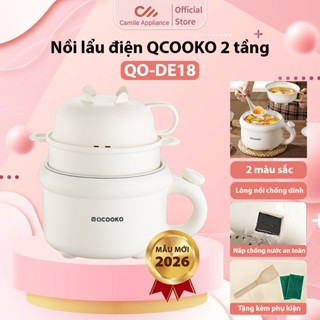 Chảo điện chống dính Bear P16M2 QCOOKO dung tích 2.7L kèm xửng hấp tiện lợi, Nồi chống dính cắm điện nấu mì, ăn lẩu