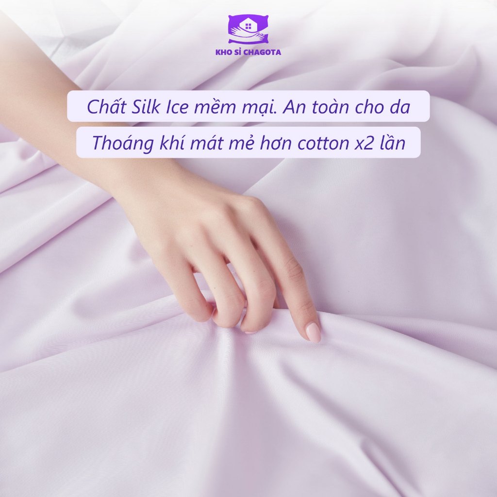 Bộ Chăn Ga Gối Lụa Silk Ice CHAGOTA, Size 1m2x2m - 2mx2m2, Công Nghệ Kháng Khuẩn, Màu Pastel Chuẩn Style Hàn Quốc | BigBuy360 - bigbuy360.vn