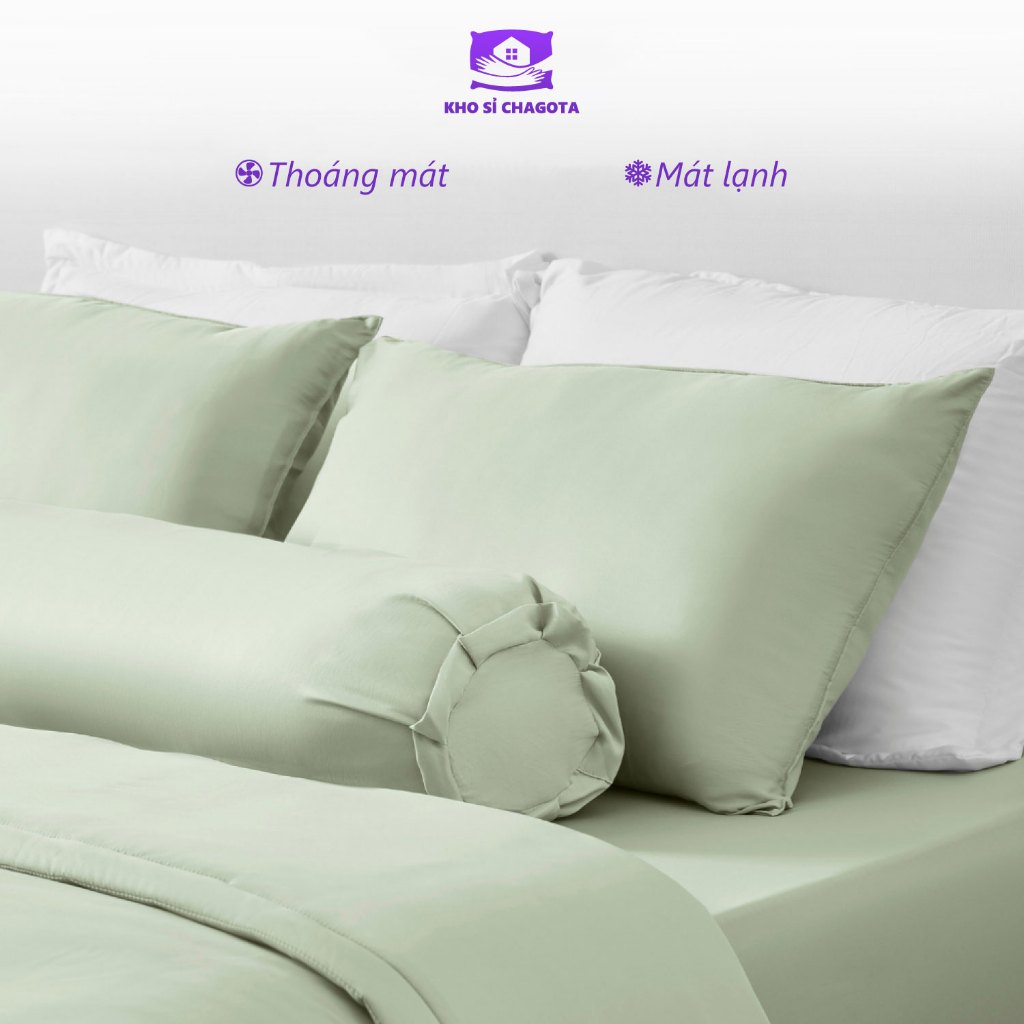Bộ Chăn Ga Gối Lụa Silk Ice CHAGOTA, Size 1m2x2m - 2mx2m2, Công Nghệ Kháng Khuẩn, Màu Pastel Chuẩn Style Hàn Quốc | BigBuy360 - bigbuy360.vn
