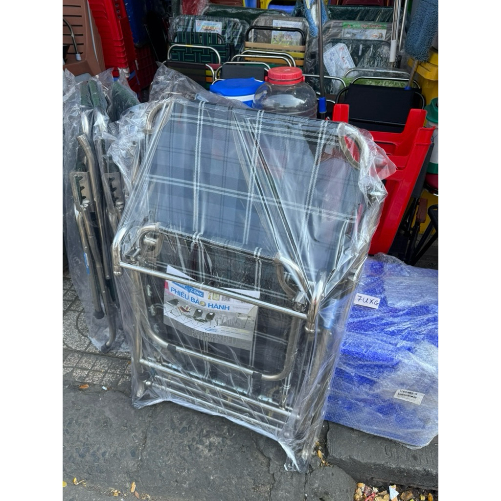( hàng cao cấp) ghế bố xếp inox thành công , ghế bố inox ngồi và nằm , ghế bố thư giãn