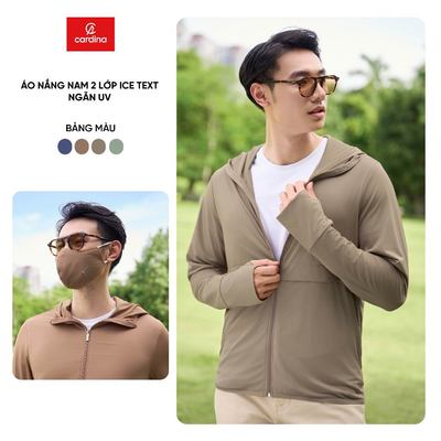 Áo chống nắng nam Cardina 2 lớp chất liệu ice text ngăn UV thoáng mát không nhăn 4NHM02