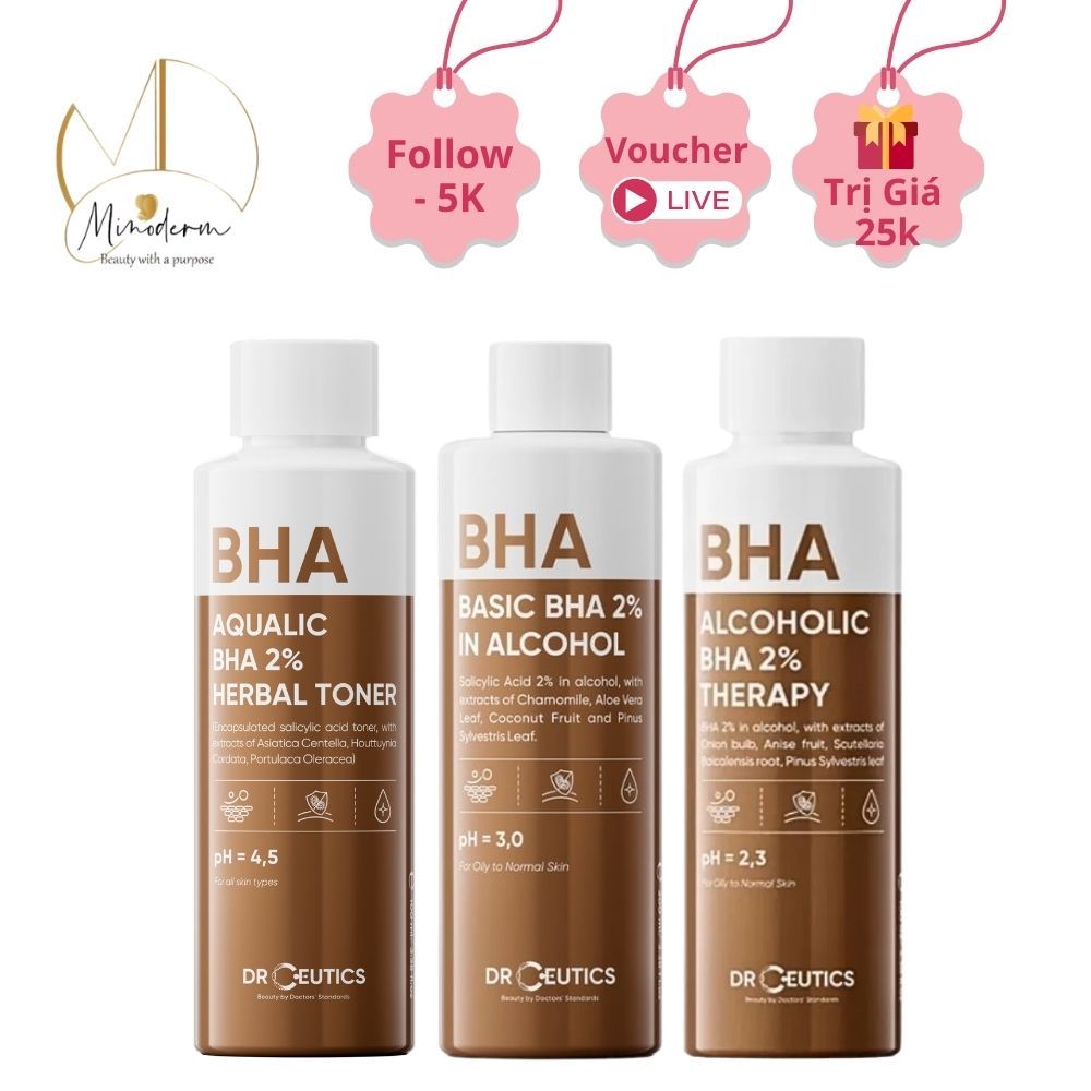 Tẩy tế bào chết DrCeutics BHA 2% dung dịch làm sạch và cân bằng da 200ml