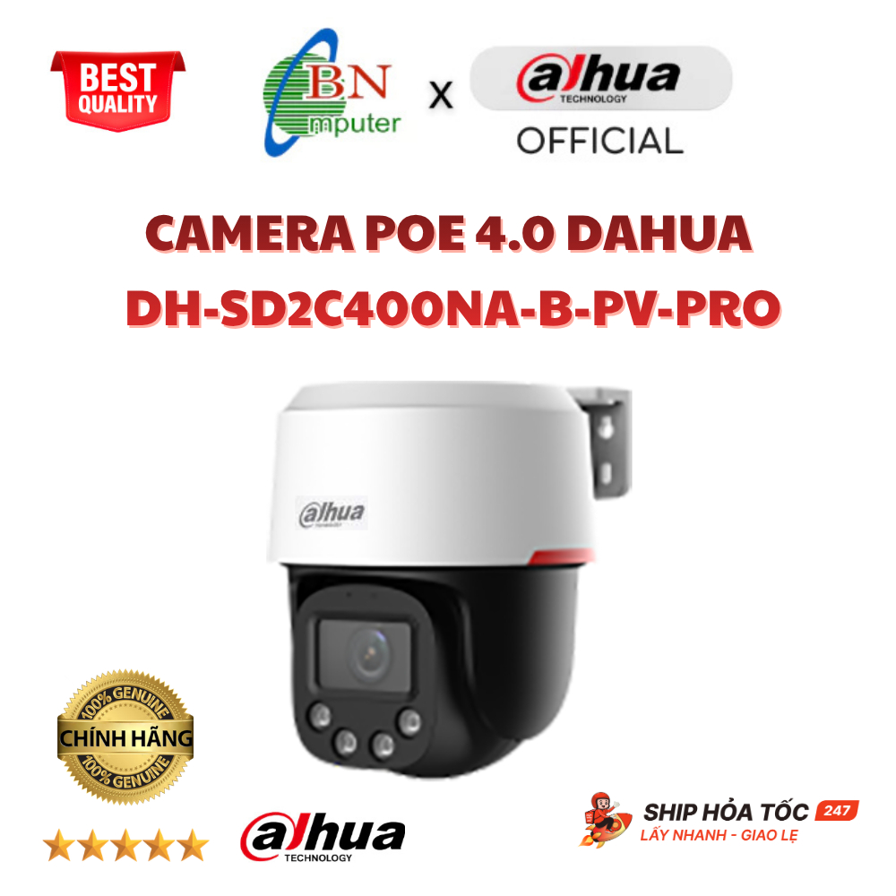 Camera DAHUA PTZ POE 4.0 DH-SD2C400NA-B-PV-PRO