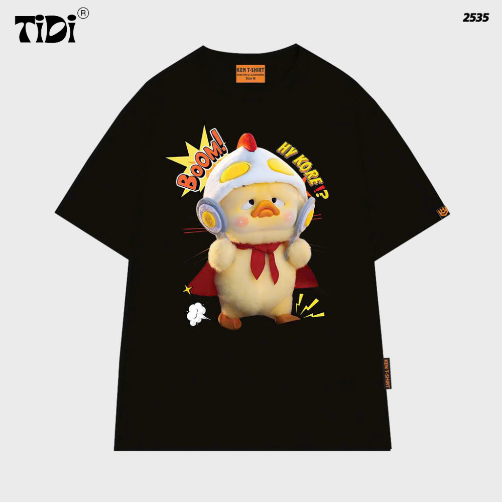 [TiDi_Store] Áo thun HAPPY DUCK unisex form rộng cổ tròn 2523