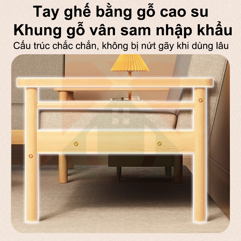 Ghế Sofa Đơn Bắc Âu Ghế Thư Giãn Phòng Ngủ Nhỏ Vải Cotton Linen Cao Cấp Khung Gỗ Chắc Chắn | BigBuy360 - bigbuy360.vn