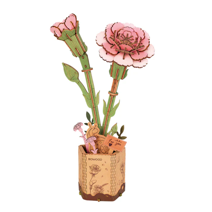 Rowood Pink Carnation - Mô Hình Lắp Ráp Gỗ 3D