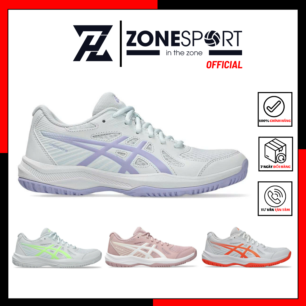 Giày Asics Upcourt 6 - Giày Bóng Chuyền, Cầu Lông, Tennis, Pickleball Cổ Thấp Đa Năng Nhẹ Êm Bền