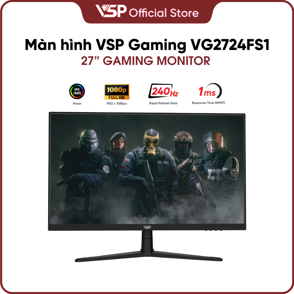 Màn hình Gaming VSP VG2724FS1 - 27 inch - 240Hz - 1ms - FHD