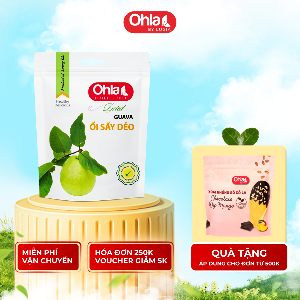 Ổi Sấy Dẻo Ohla 100g - Trái Cây Tươi Tự Nhiên Tuyển Chọn