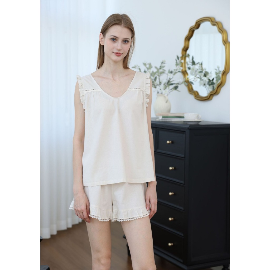 After Bath - Bộ Mặc Nhà Cotton Ribbon Jacqueline - PJ150