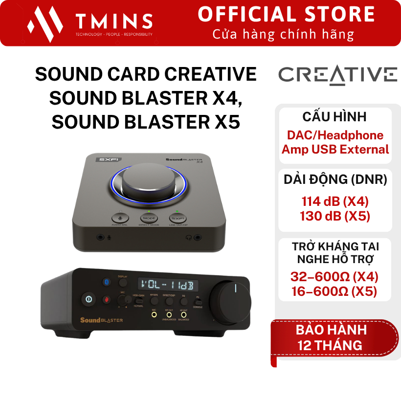 Sound card Creative sound Blaster X4, Sound Blaster X5 - Hàng chính hãng
