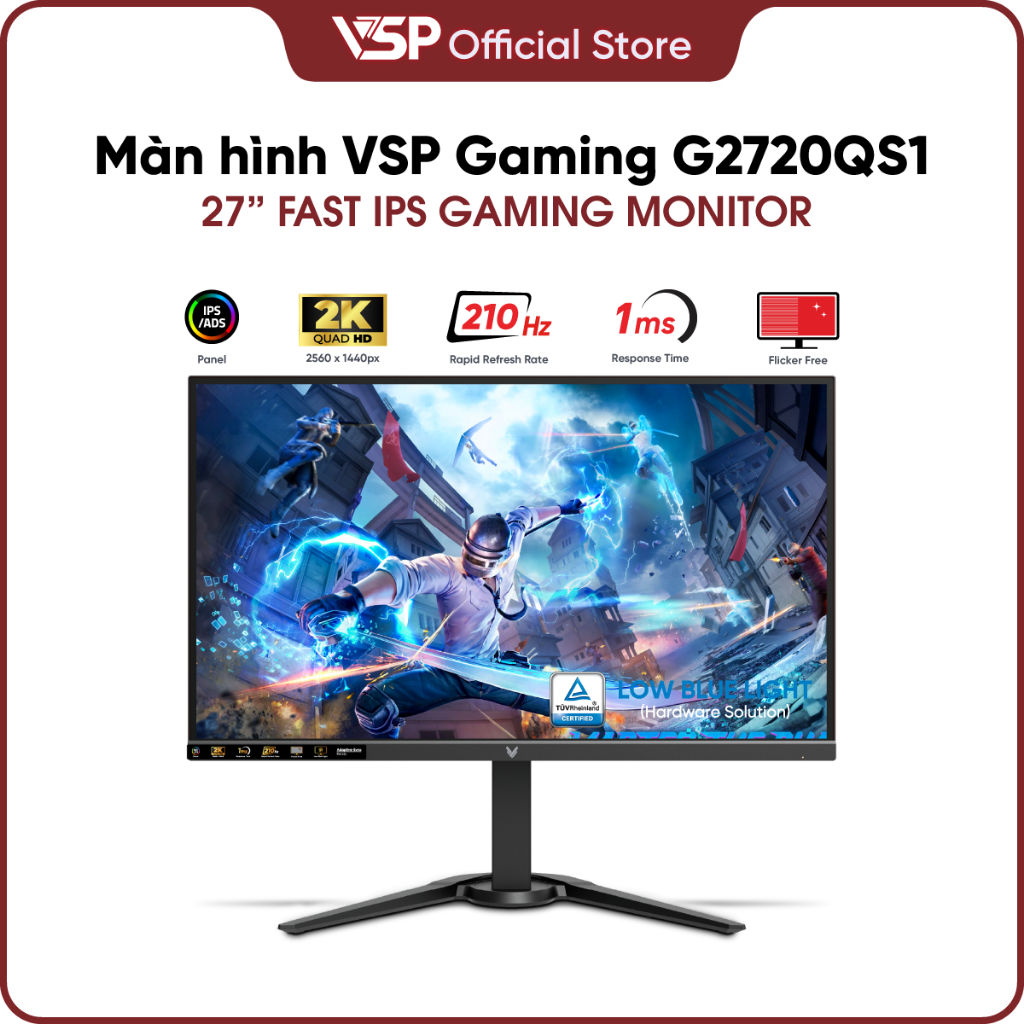 Màn hình Gaming VSP G2720QS1 27 inch 2K IPS 210Hz 1ms Chuyên Esport