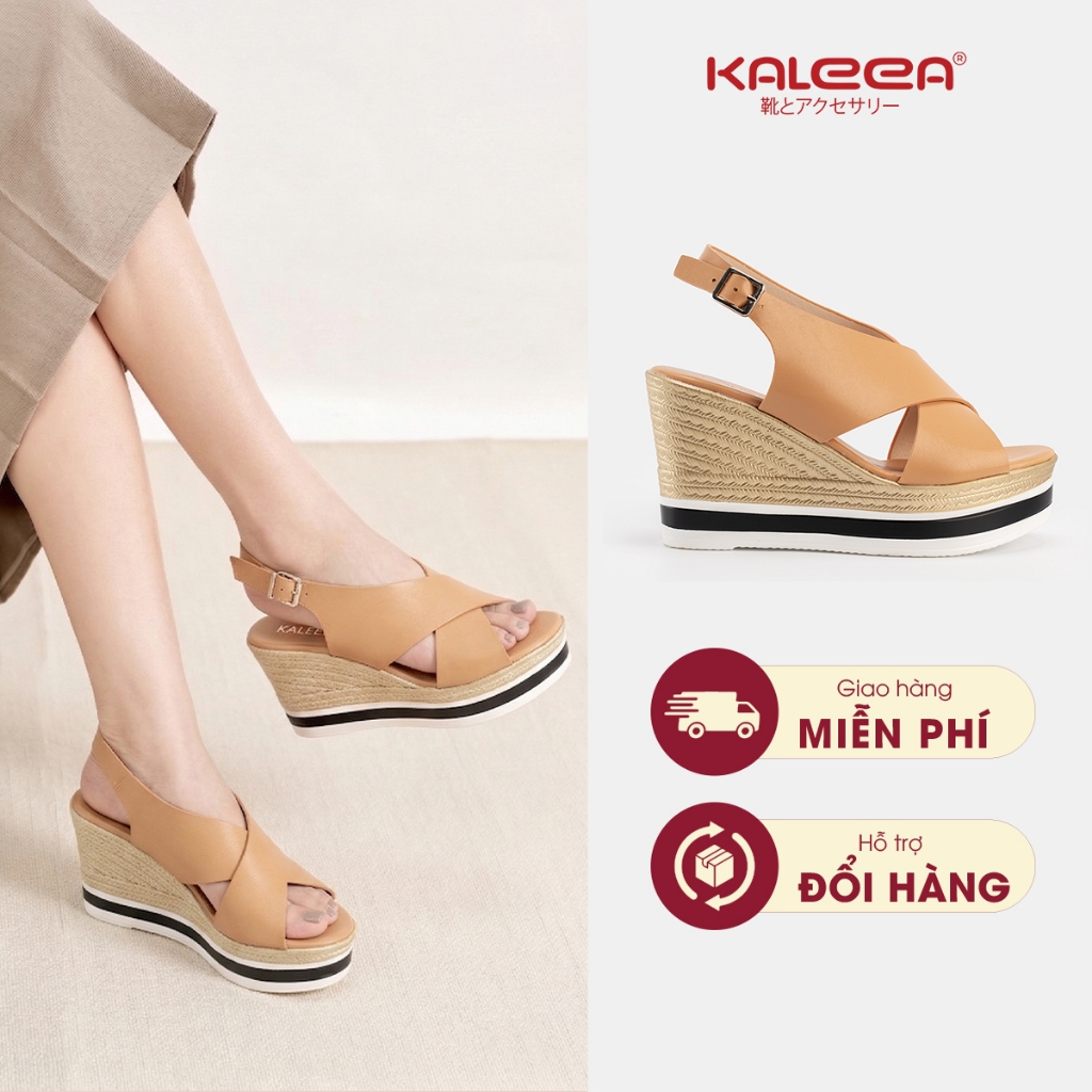 Kaleea - Giày sandal Đế Xuồng Nữ Quai Chéo Bản To Cực Êm Sang Chảnh  SD15