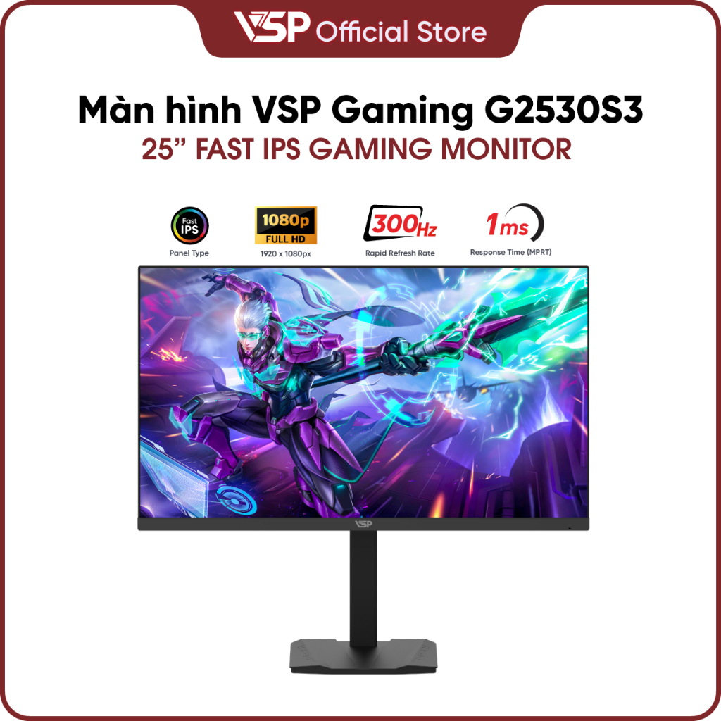 Màn hình VSP Gaming G2530S3 25 Inch/ FHD/ Fast IPS/ 300Hz/ 1ms