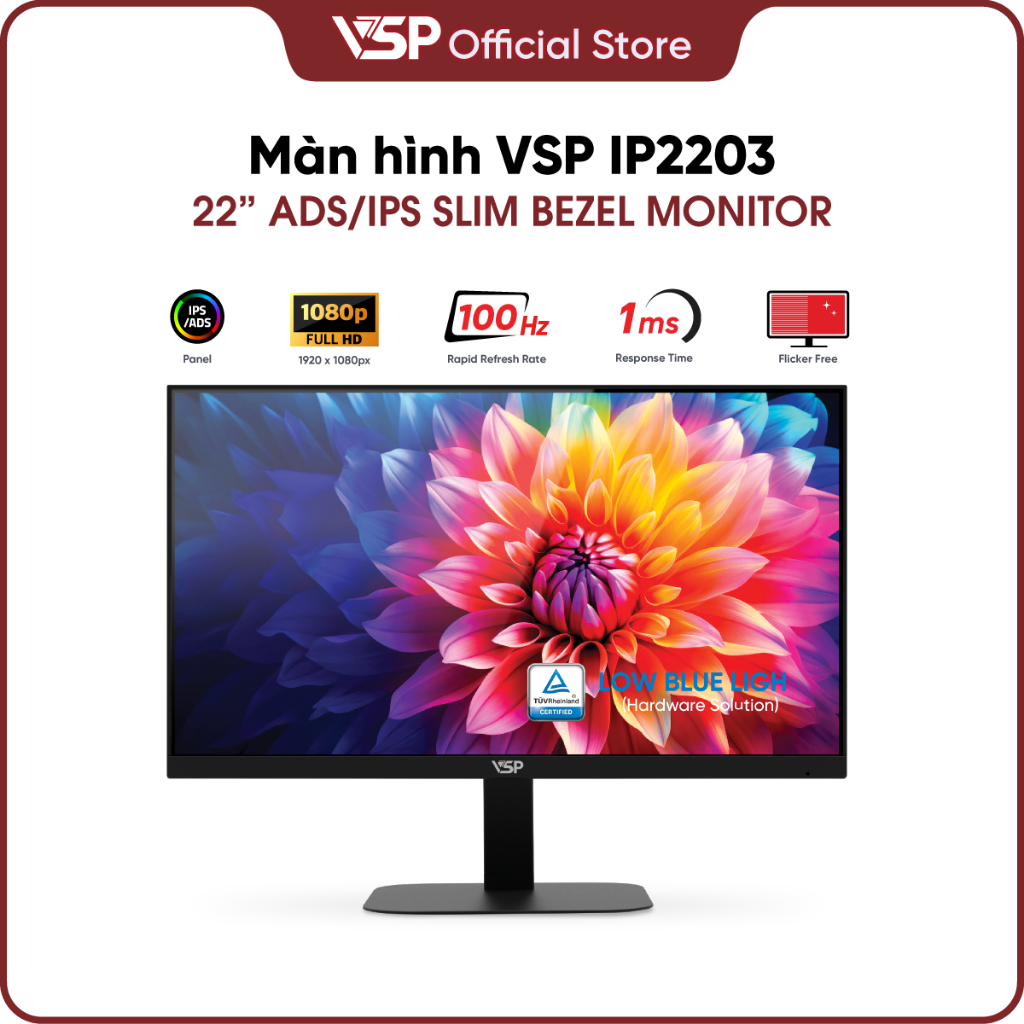 MÀN HÌNH IPS VĂN PHÒNG VSP IP2203 22Inch/ IPS/ 100Hz/ 1ms