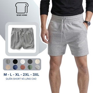 Quần short thể thao nam basic BAMIHOME chất vải nỉ chân cua khô thoáng, thoải mái QN08
