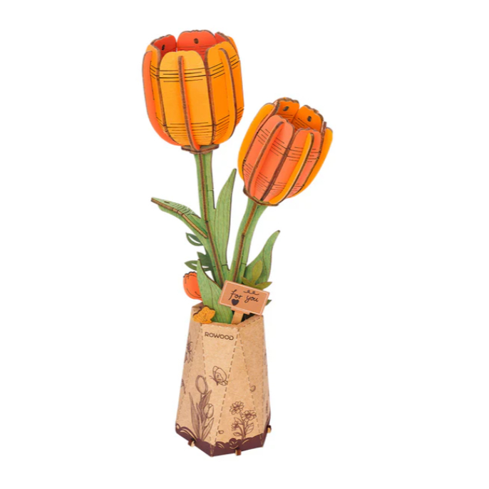 Rowood Orange Tulip - Mô Hình Lắp Ráp Gỗ 3D