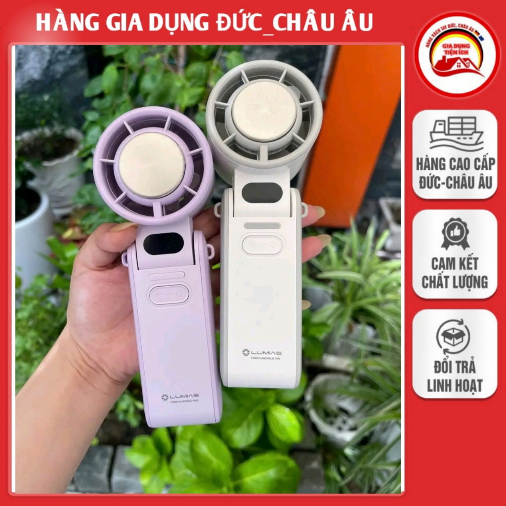 Quạt Cầm Tay Mini Lumias F3600 Pin Bền Khỏe 3600mAh Sử Dụng Lên Đến 9 Giờ
