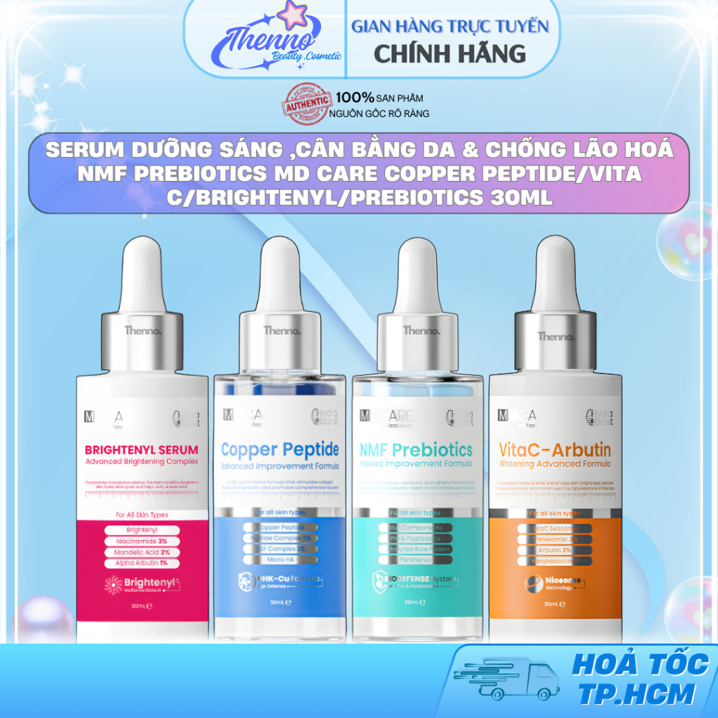Serum Dưỡng Sáng ,Cân Bằng Da & Chống Lão Hoá NMF Prebiotics MD Care Copper Peptide/Vita C/Brighteny