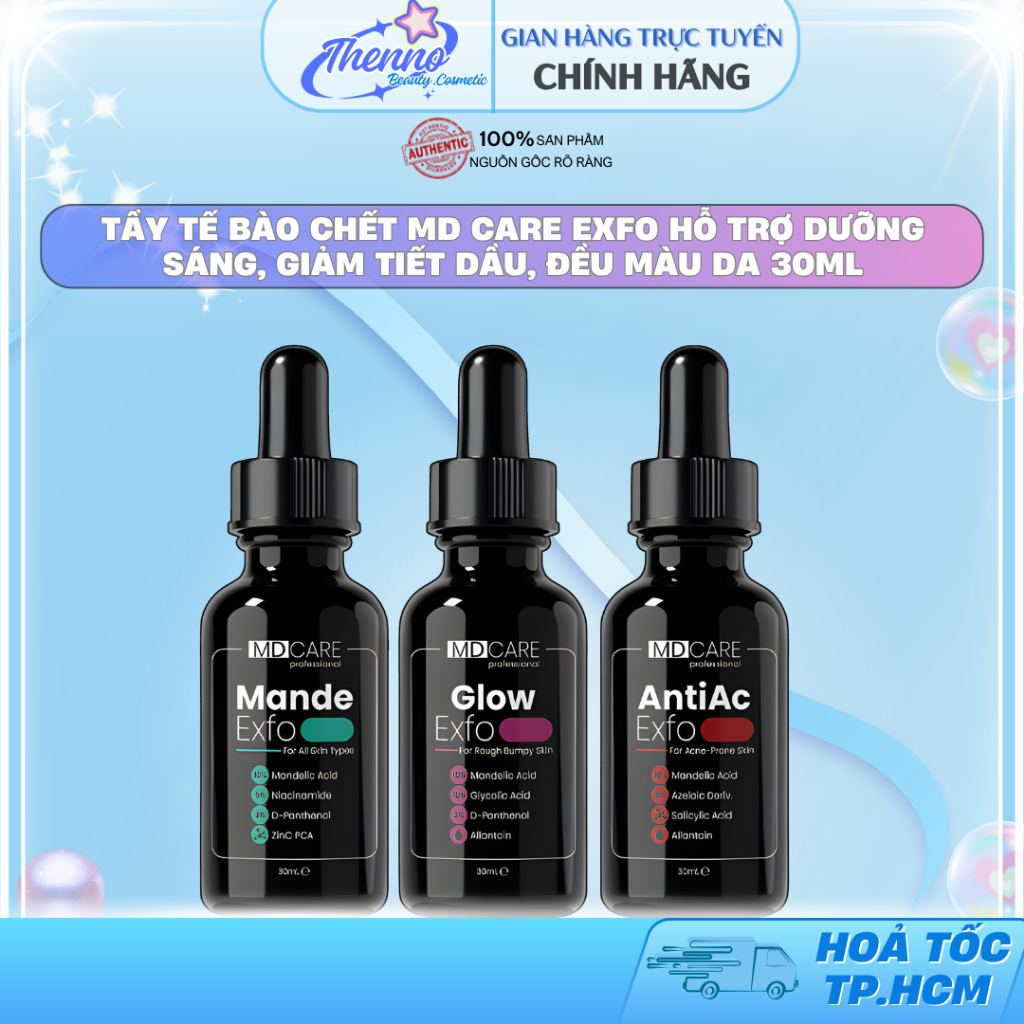 Tẩy Tế Bào Chết MD Care Exfo Hỗ Trợ Dưỡng Sáng, Giảm Tiết Dầu, Đều Màu Da 30ml