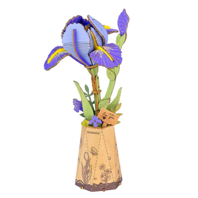 Rowood Purple Iris - Mô Hình Lắp Ráp Gỗ 3D