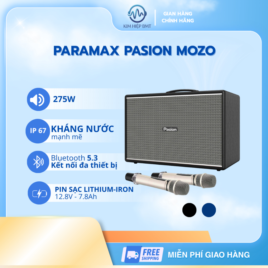 Paramax PASION Mozo Loa Karaoke Di Động Công Suất 275W RMS DSP kép Hàng Chính Hãng Giá Tốt Nhất Tại 