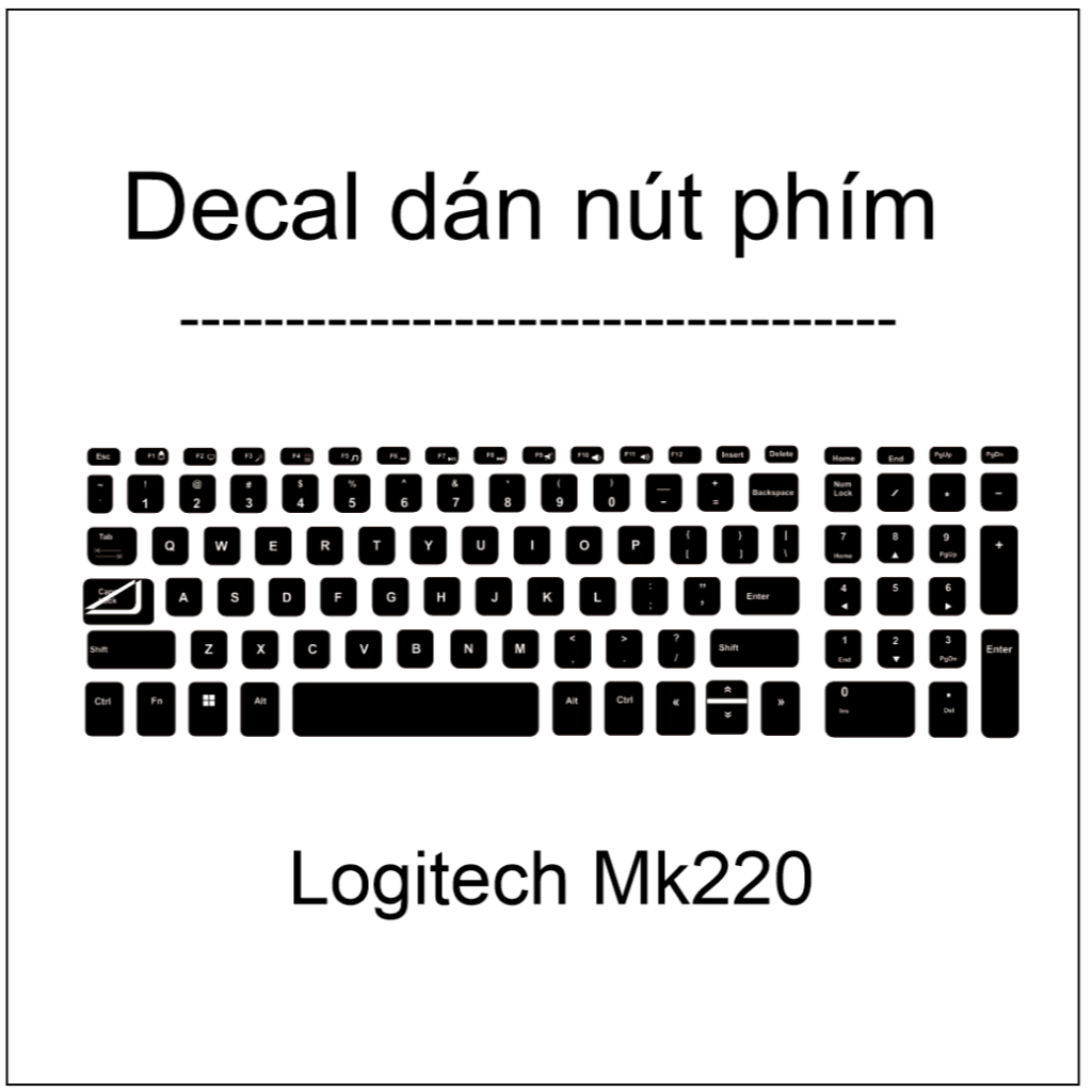 Decal dán nút phím cho Bàn phím LOGITECH MK220