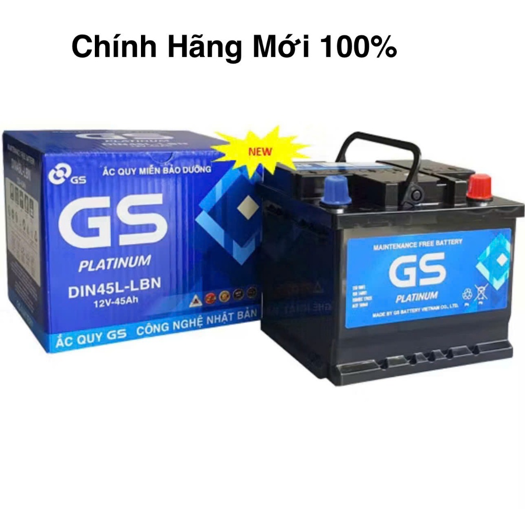 Bình ắc quy 12v khô ô tô gs CMF DIN45 [LBN] 12V-45ah