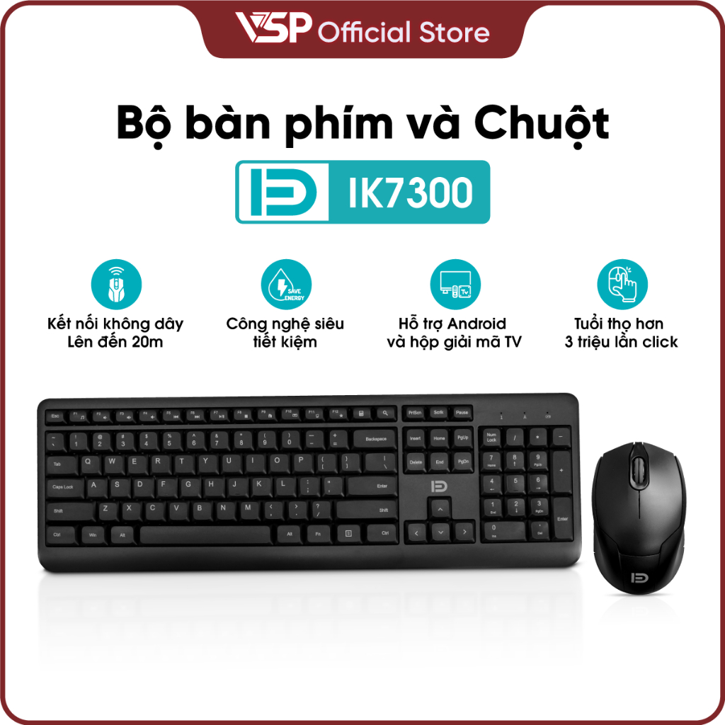 Combo Bàn Phím + Chuột FD iK7300 Forder - Hàng Chính Hãng