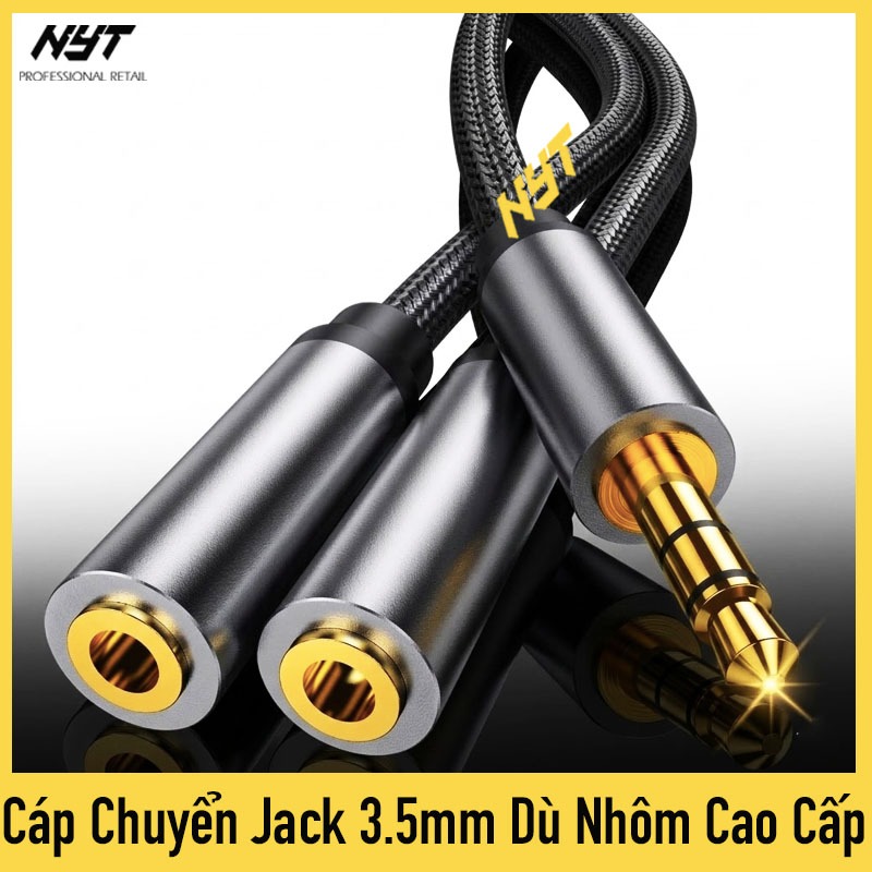 Cáp Chuyển Tai Nghe Cổng 3.5mm Premium Bện Dù Đầu Hợp Kim Nhôm Cao Cấp
