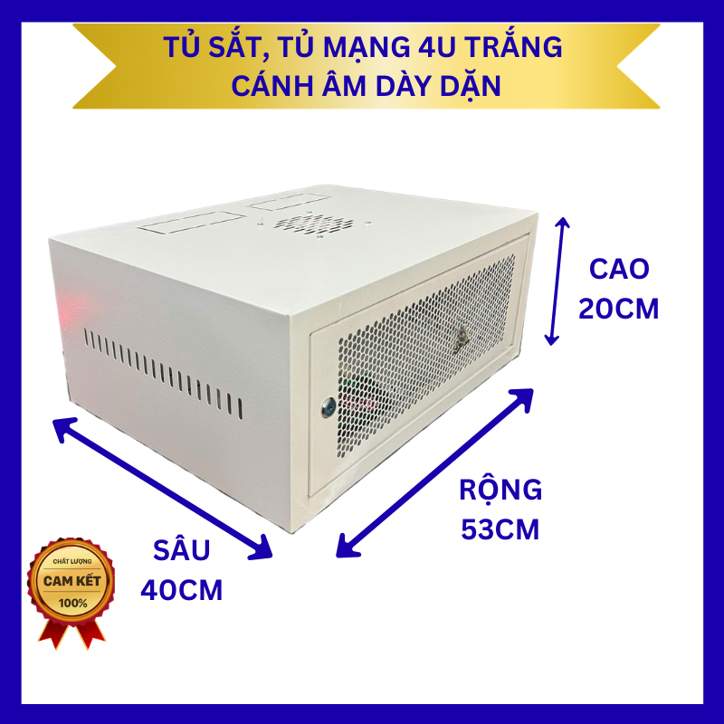Tủ mạng, tủ rack 4u cánh âm dày dặn